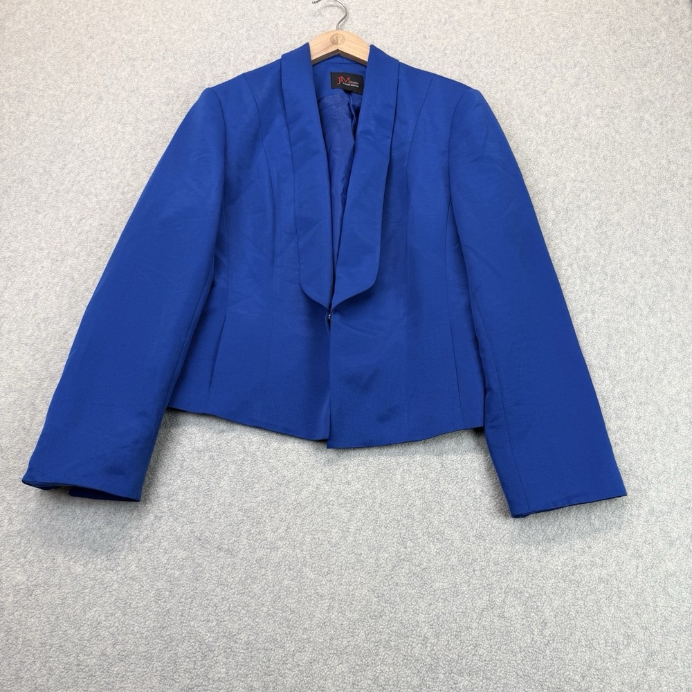 JM Studio by John Meyer Women's Blazer Size 14 Royal Blue Shawl Collar Career